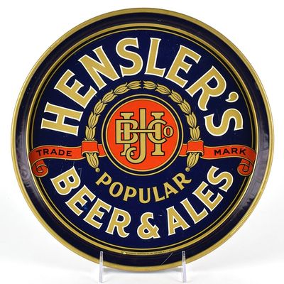 Sale Photo Thumbnail #603: Henslers Beer and Ales 1930s Serving Tray OUTSTANDING