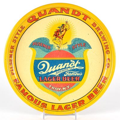Sale Photo Thumbnail #609: Quandt Lager Beer 1930s Serving Tray NOS