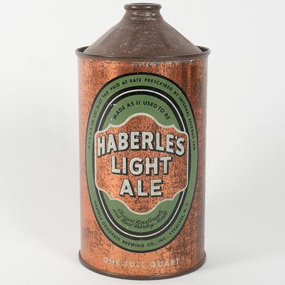 Sale Photo Thumbnail #217: Haberle's Light Ale One Full Quart Cone Top Can 211-12 SCARCE