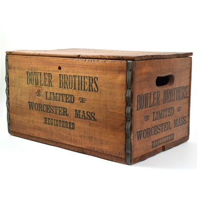 Sale Photo Thumbnail #493: Bowler Brothers Pre-Prohibition Wood Bottle Crate EXCEPTIONAL