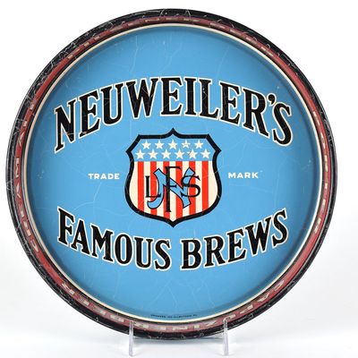 Sale Photo Thumbnail #606: Neuweilers Famous Brews 1930s Serving Tray BLUE