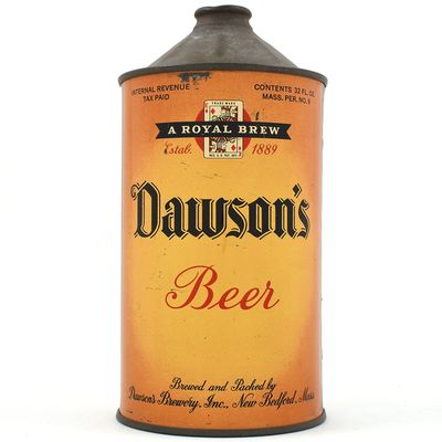 Sale Photo Thumbnail #124: Dawsons BEER Quart Cone Top UNLISTED VERY RARE LIKELY BEST
