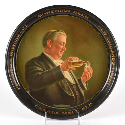 Sale Photo Thumbnail #608: Providence Brewing Bohemian-Canada Malt Pre-Pro Serving Tray GOOD JUDGE RARE