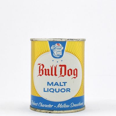 Sale Photo Thumbnail #61: Bull Dog Malt Liquor 8 Ounce Flat Top ATLAS 239-13 MINTY