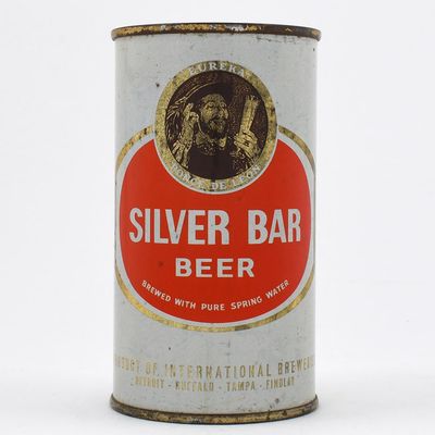 Sale Photo Thumbnail #442: Silver Bar Beer Flat Top PALER GOLD METALLIC SILVER BAR LID 134-11