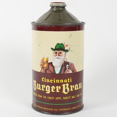 Sale Photo Thumbnail #63: Cincinnati Burger Brau Beer Quart Cone Top 204-14 -RARE-