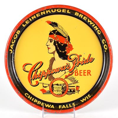 Sale Photo Thumbnail #592: Chippewas Pride Beer LEINENKUGEL 1930s Tray
