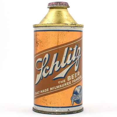 Sale Photo Thumbnail #422: Schlitz Beer Cone Top NO ALC NO DISTRIBUTOR 183-28