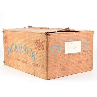 Sale Photo Thumbnail #512: Pickwick Ale 1940s Empty Cardboard Case Carton from QUART CONE TOP FIND