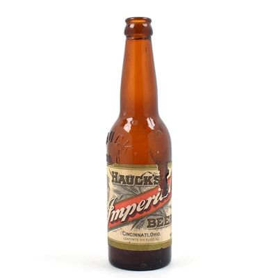Sale Photo Thumbnail #503: Haucks Imperial Beer Pre-Prohibition Embossed Paper Label Bottle SCARCE