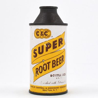 Sale Photo Thumbnail #89: C and C Super Root Beer 6 Ounce Soda Cone Top ENRICHED NEW YORK