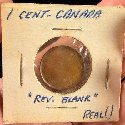 Undated CA 1 Cent Mint Error Uniface Strike