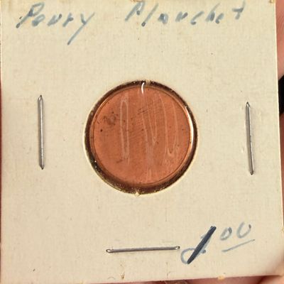 US One Cent Unstruck Planchet