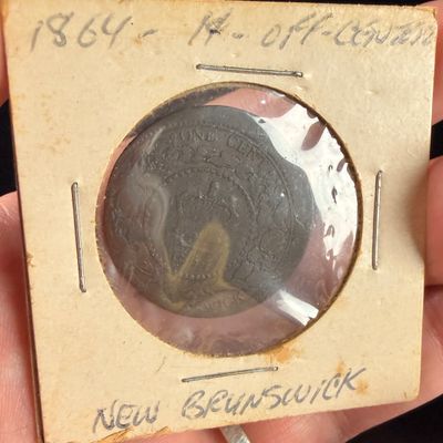 1864 New Brunswick 1 Cent Off-Center Strike Mint Error
