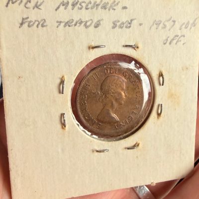 Canada 1962 1 Cent Copper-Alloy Off-Center Strike Error