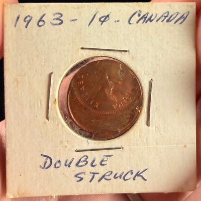 CA 1963 1-Cent Bronze Multi-Strike Mint Error