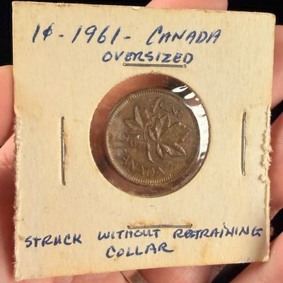 1961 CA 1 Cent Broadstruck Mint Error