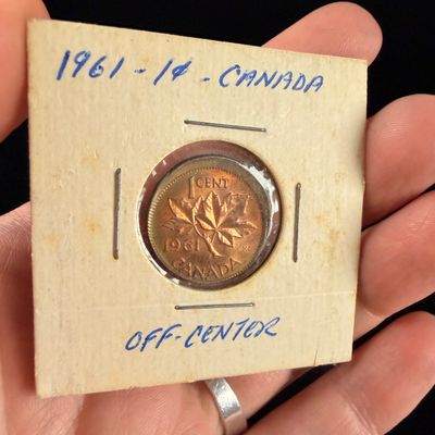 1961 CA 1 Cent Off-Center Strike Error Coin