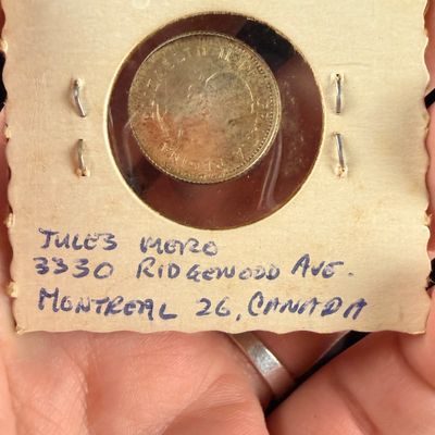 1962 CA Silver 10 Cents Elizabeth II Off-Center Strike