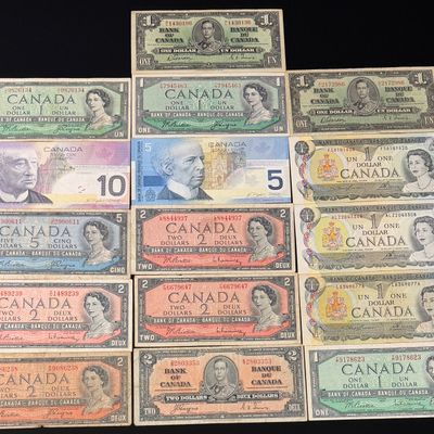 A Collection of CA Banknotes including 1937, 1954, 1973, and 2001-2006 Series