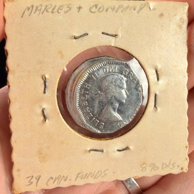 CA 1954 5 Cents Nickel Off-Center Strike Error