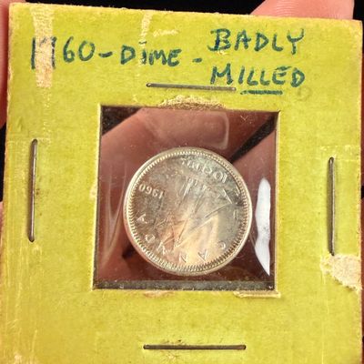 1960 Canada 10-Cent Silver Coin, Minting Error