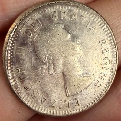 CA 1959 10 Cents Elizabeth II Silver Coin
