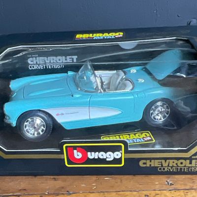 Sale Photo Thumbnail #179: Bburago 1/18 Scale 1957 Chevrolet Corvette Model 3024 in Original Box