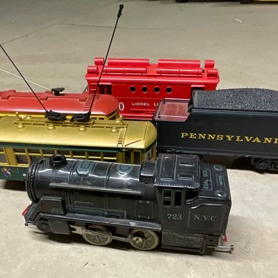 Sale Photo Thumbnail #100: A Group of Vintage Lionel and Marx Model Trains and Trolleys