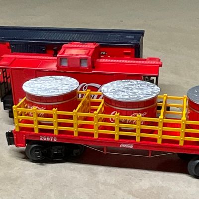 Sale Photo Thumbnail #107: Three Lionel O Gauge Coca-Cola Model Train Freight Cars