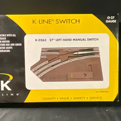 Sale Photo Thumbnail #24: K-Line O-27 Gauge 27 Inch Left Hand Manual Switch Model K-0263