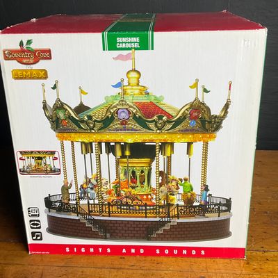 Sale Photo Thumbnail #183: Lemax Coventry Cove Sunshine Carousel Animated Musical Holiday Collectible