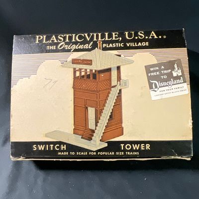 Sale Photo Thumbnail #45: Vintage Bachmann Plasticville U.S.A. Switch Tower Model Kit SW-2 with Original Box
