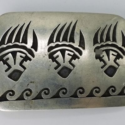 Sterling Native American Belt Buckle