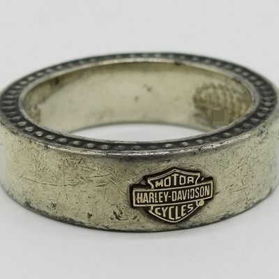 Sterling Silver Harley-Davidson Ring, Size 13