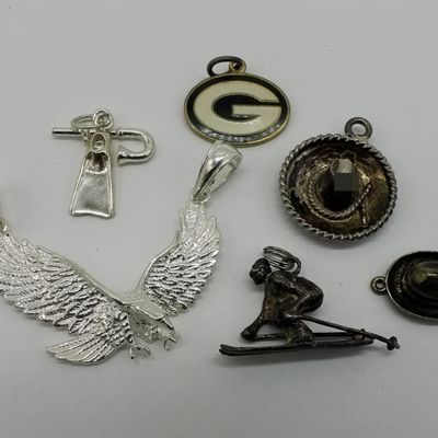 Sterling Silver Pendant Lot, 6 Pieces
