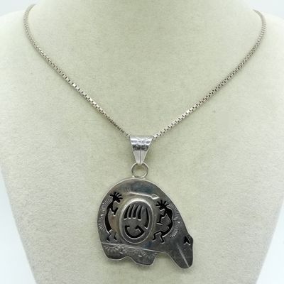 Large Bear Pendant & Chain, Sterling