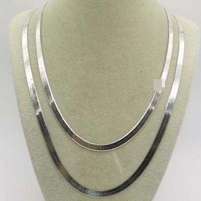 2 Sterling Silver Herringbone Chains