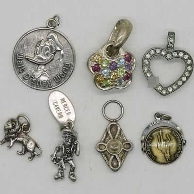 7 Sterling Pendants & Charms
