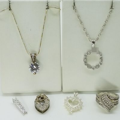Sterling Jewelry Lot, 5 Pendants, 1 Ring