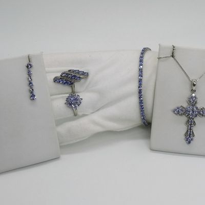 5 Pieces of Sterling Amethyst Jewelry