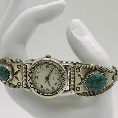 Sterling Turquoise Watch Bracelet