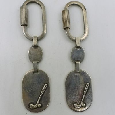 Sterling Silver Golf Club Keychains, Pair