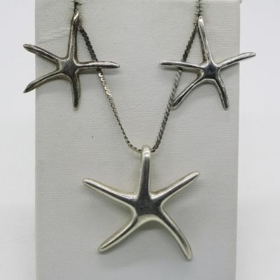 Starfish Sterling Necklace & Earring Set