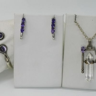 Sterling Silver Amethyst Jewelry Set
