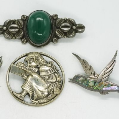 Four Vintage Sterling Pins