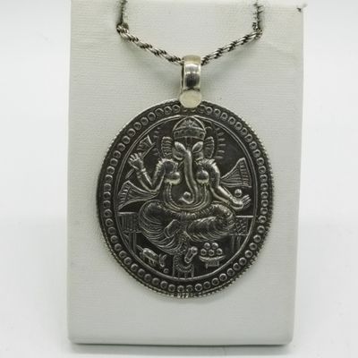 Sterling Silver Ganesh Pendant with Chain