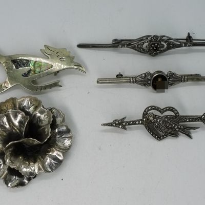 5 Vintage Sterling Brooches