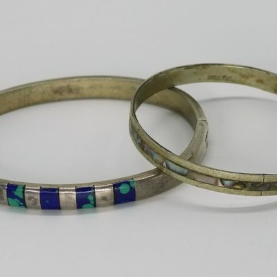 2 Small Mexico Sterling Bracelets