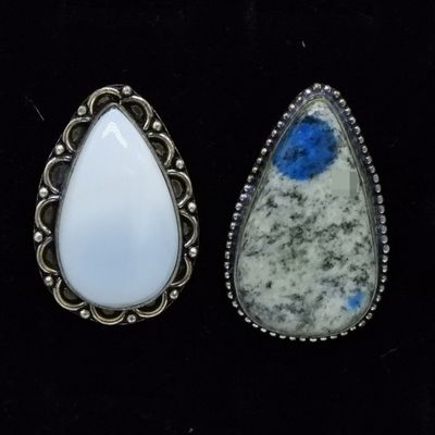 Sterling K2 and Jasper Statement Rings
